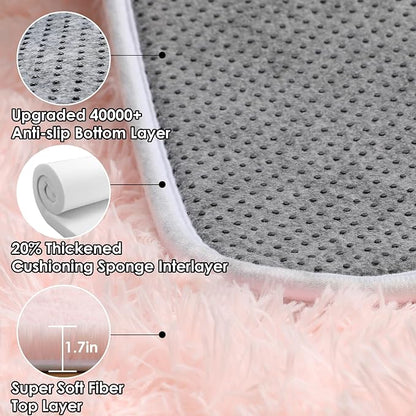 Pink Rugs for Bedroom Girls, Fluffy 4x6 Soft Plush Fuzzy Shaggy Kids Area Rug - Image 3