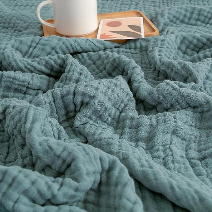EMME Muslin Blankets for Adults Throw Blanket for Couch Breathable Gauze Soft by EMME