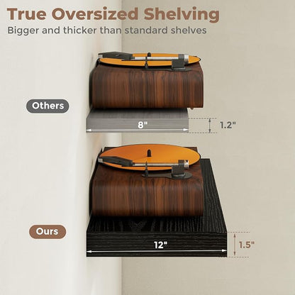 12 inch Deep Floating Shelves for Wall, 24 inch Wide Engineered Wood Wall - Image 5