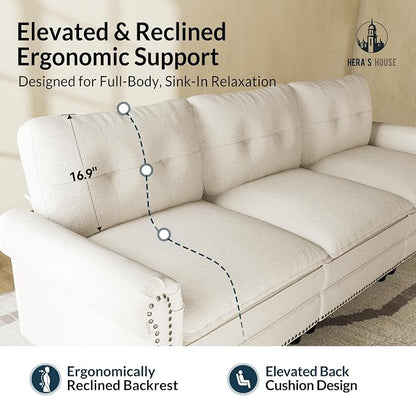 HERA'S HOUSE 73.2" Mid-Century Modern Loveseat, Oversized Sectional Couch - Image 9