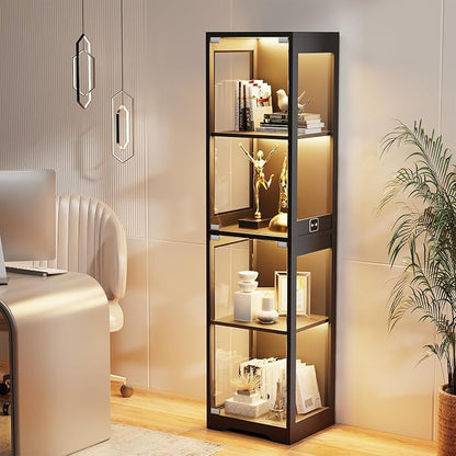 BROTTAR Glass Display Cabinet, 4-Tier Curio Cabinets - Image 6