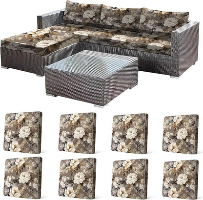 CALBODE 8 Pcs Stretch Indoor/Outdoor Seat Cushion Covers, Indoor/Outdoor Couch by CALBODE