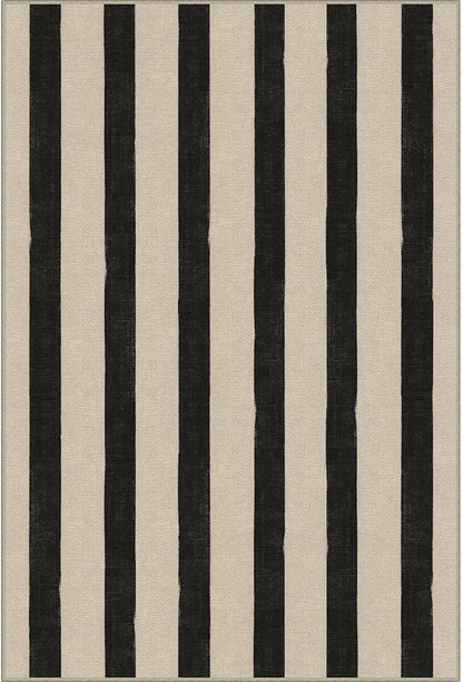 Black and White Striped Outdoor Rug - Image 8