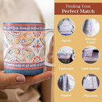 Maison d' Hermine Coffee Mug with Handles Fine Bone China Mugs Pack of One Tea Cups for Hot Beverages Cappuccino Latte Home Restaurant Office Perfect for Gift (Indian Floral - Butta, 15 Ounce)