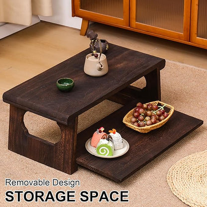 Japanese Tatami Coffee Table, Solid Wood Low Table - Image 4