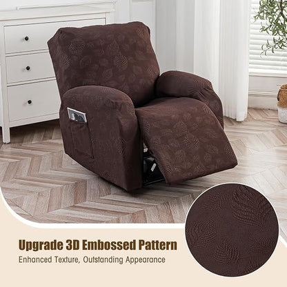 Gennia Recliner Chair Covers 3 Pieces, Waterproof Jacquard Reclining Chair Cover - Image 2