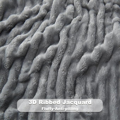 NEWCOSPLAY Fleece Ribbed Cozy King Blanket - Image 5