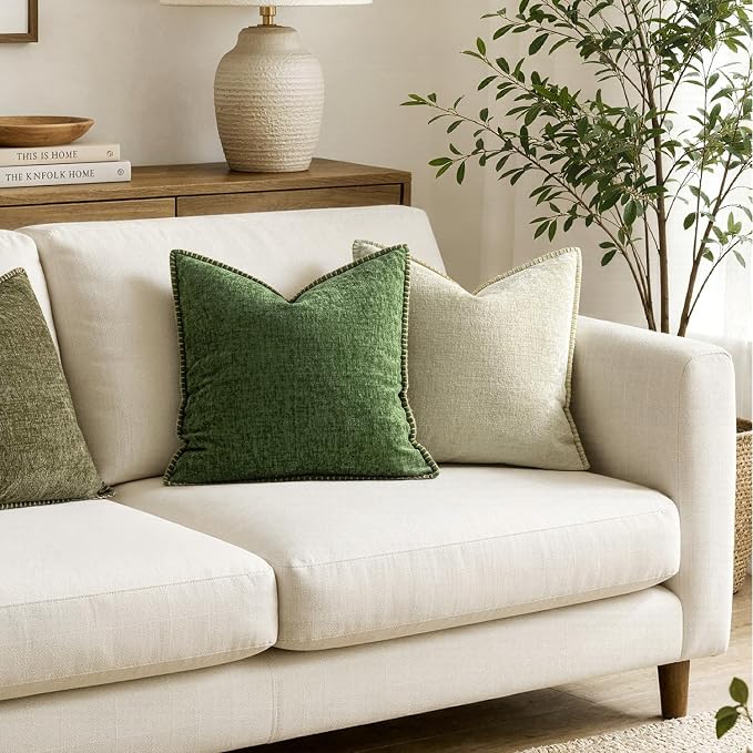MIULEE Decorative Couch Throw Pillow Covers 20x20 Inch Cream White 2 Pack | - Image 4