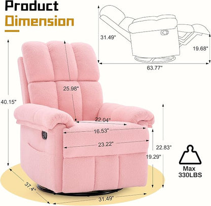 Korser Recliner Chair, Swivel Rocker Recliner Chair - Image 2