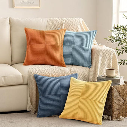 MIULEE Summer Yellow Blue Decorative Throw Pillow Covers 20x20 Inch Set of 4 - Image 3