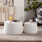 46.46'' White Round Coffee Table Set of 2 by JJKFurniture-kevinplus