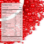 Red Pearl Sugar Sprinkles for Cake Decorating, Mix Size, Edible Candy Pearls Cupcake Toppers, Baking Edible Cake Decorations for Kid's Birthday Christmas Wedding Party, 150g/5.29oz