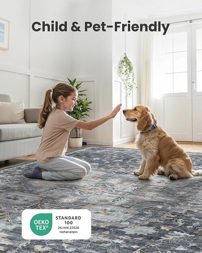 AMADA HOMEFURNISHING 5x7 Area Rugs, Washable Living Room Rug Low-Profile - Image 4