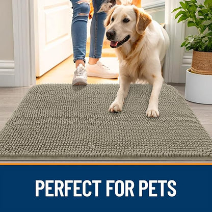 OLANLY Dog Door Mat for Muddy Paws 70x35, Super Absorbent Chenille Mud Mat | - Image 6