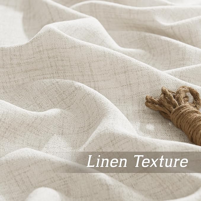 RYB HOME Farmhouse Boho Linen Sheer Curtains 90 inches Long - Image 3