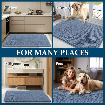 OLANLY Dog Door Mat for Muddy Paws 47x24, Super Absorbent Chenille Mud Mat | - Image 8