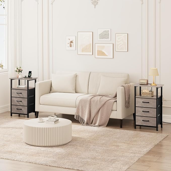 Vagusicc Nightstand with Charging Station, Bedside Table with USB Ports and - Image 5