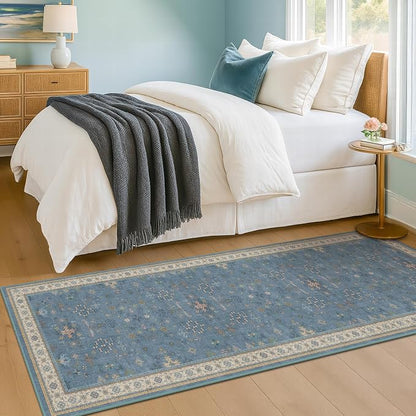 Light Blue 2x7 Washable Kitchen Runner - Image 3