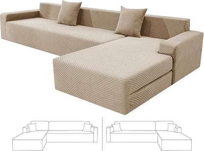 ZNSAYOTX Sectional Couch Covers, Stretch Jacquard Slipcovers by ZNSAYOTX
