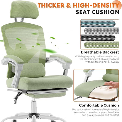 Sweetcrispy Office Computer Desk Chair, Ergonomic High-Back Mesh Rolling Work - Image 3