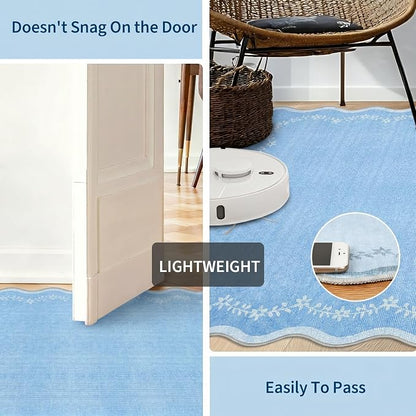 GarveeHome 2x6 Scalloped Washable Runner Rug Non Slip Hallway Kitchen Rug | - Image 5