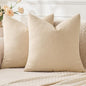 MIULEE Beige Chenille Couch Euro Throw Pillow Covers, 22x22 | Set of 2 by MIULEE