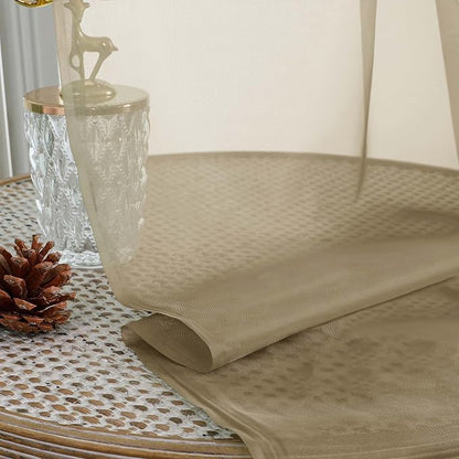 Taupe Sheer Curtains 120 Inches Long 2 Panels Set, Airy Lightweight Sheer Taupe - Image 7