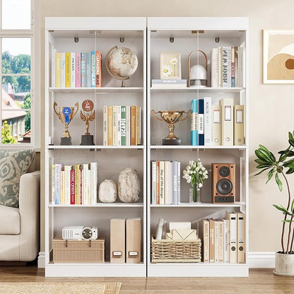 70.1" Display Cabinet with Glass Doors, 4-Tier Curio Cabinet - Image 7