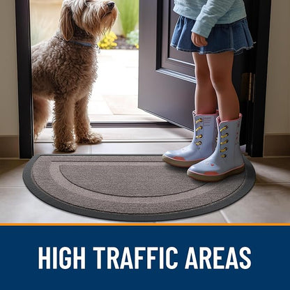 OLANLY Half Circle Front Door Mat Outside 29.5x17 All-Season Rubber Doormat | - Image 7