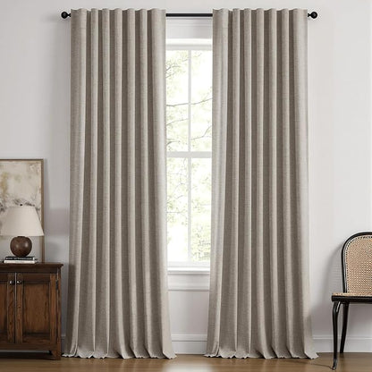 MIULEE 100% Blackout Linen Curtains by MIULEE