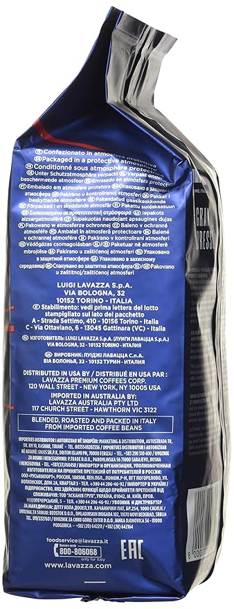 Lavazza medium roast Grand Espresso Whole Bean Coffee, 2.2-lbs (Pack of 2)