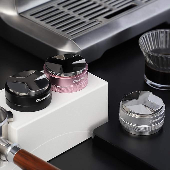 54mm Coffee Distributor and Tamper,Dual Head Coffee Leveler Fits for Breville 54mm Portafilter,Professional Espresso Hand Tamper.(Silver)