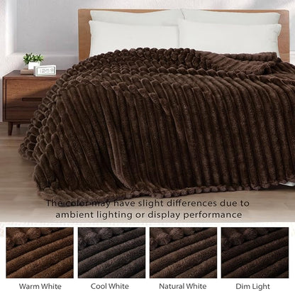 Exclusivo Mezcla Striped Fleece Throw Blanket - Image 3