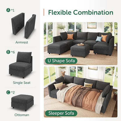 HONBAY Modular Sofa Sectional Sleeper Couch - Image 4