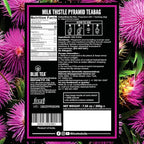 BLUE TEA - Milk Thistle Tea - 100 Count - Pyramid Plant Based Tea Bag | Liver Cleaning and Immune Support | Milk Thistle Seeds - Caffeine Free - Herbal Tea - Non Bitter | Zipper Pack