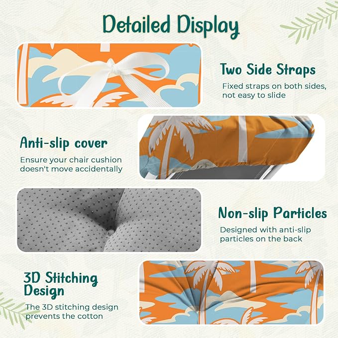 Outdoor Chaise Lounge Chair Cushion 75.1 x 22.8 x 4.7 Inches 100% Waterproof - Image 4