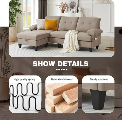 84" Convertible Sectional Sofa, Deep 3-Seat L Shaped Sectional Couch - Image 3