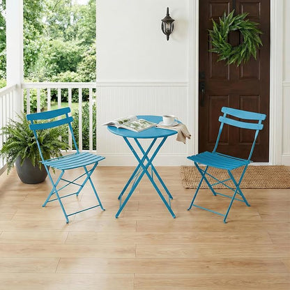 GarveeLife 3 Piece Patio Bistro Set, Folding Patio Bistro Table and Chairs Set - Image 7