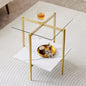 LumFurn Square Glass End Table, Mid-Century Modern Design Sofa Table, by LumFurn