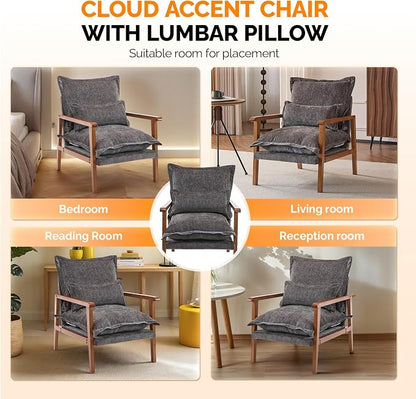 VINGLI Mid-Century Modern Cloud Accent Armchair - Image 8