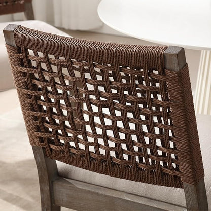 LZAREAL Farmhouse Dining Chairs Set of 4 Linen Fabric Upholstered Accent Side - Image 6
