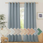 NICETOWN Stone Blue Linen Blend Textured Living Room Curtains, Grommet Top by NICETOWN