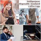 Yaomiao 200 Pcs 4 oz Disposable Espresso Coffee Cups Ripple Corrugated Paper Insulated Hot Cups for Party Cold Drinks Hot Beverage Tea(Coffee)