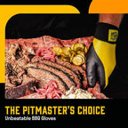 Hey Grill Hey Pitmaster Gloves | BBQ Gloves | Heat Protection up to 500°F or 260°C | High Temp Resistance | Fireproof Glove for Grilling Smoking Barbecue | Washable Mitts | Waterproof | Size - Small
