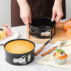 4 Pcs 6 Inch Non Stick Springform Pan with Removable Bottom Carbon Steel Cheesecake Pan Round Springform Cake Mold with Stainless Steel Spring Buckles for Baking Kitchens Restaurant