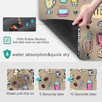 Drip Tray for Coffee Maker,Coffee Pot Mat for Countertops,Coffee Dish Drying Mat for Kitchen Counter Decor,Absorbent Reversible Microfiber Dish Drying Pad Dish Cafe Drainer Rack,pet Water Bowl Mats