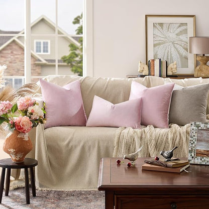 GIGIZAZA Sweet Lilac Velvet Throw Pillow Covers 20x20 Pack of 2 | Decorative - Image 2