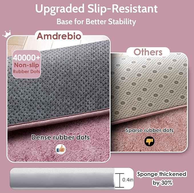 Amdrebio Mauve Pink Round Plush Rug 5Ft - Image 7