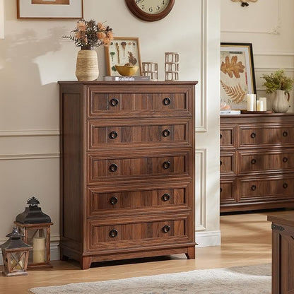 Joaxswe Farmhouse 5 Drawer Dresser - Image 10