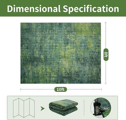 8x10 Green Washable Area Rugs for Living Room, Dining Room, Playroom | Ultra - Image 2